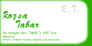 rozsa tabar business card